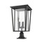 Z-Lite Seoul 3 Light Outdoor Pier Mounted Fixture, Black & Clear 571PHXLR-533PM-BK - alternate 1